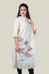 White Bunch Of Hand Embroidery Kurtis