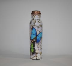 Butterfly Enamel Finish Copper Water Bottle