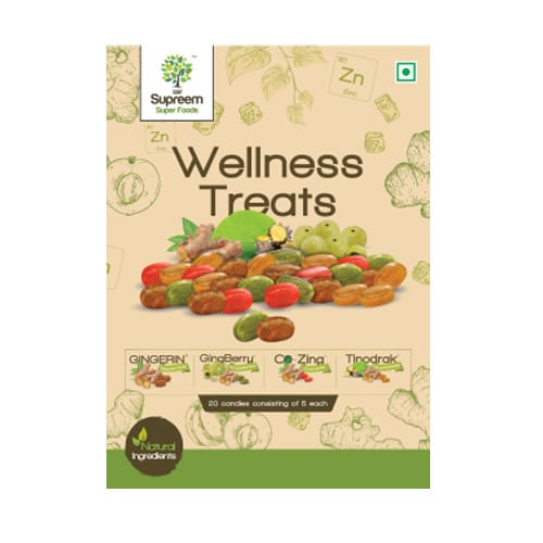 Wellness Treats – Tinodrak™, Gingerin®, GingBerry™ & Co-Zing™ Combo Pack Candy – 20’s Pack.
