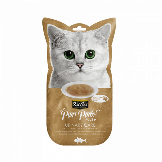 Kit Cat Puree Plus+ Tuna & Cranberry Urinary Care 4x15g Sachets