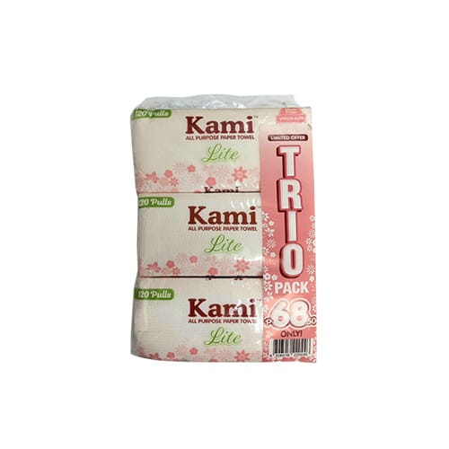 Kami All Purpose Paper Towel Lite 120Pulls Trio Pack For 68.50