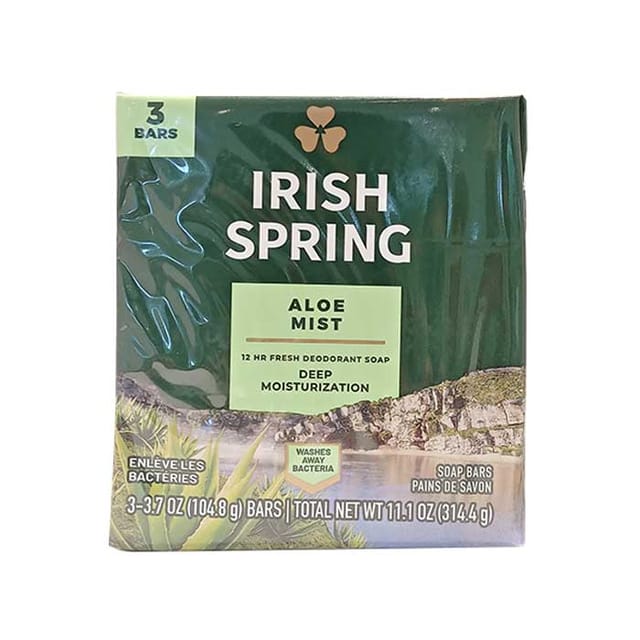 Irish Spring Deodorant Soap Aloe 3 x 4oz