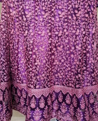 Beautiful shade of Mauve Net Lehenga with Shimmering Zari Embroidery Work - Semi Stitched