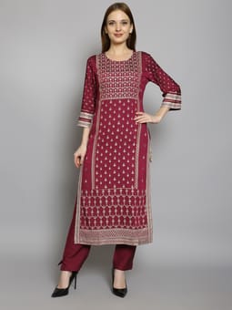Printed Kurta With Trouser Front