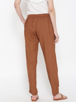 Liva Rayon Solid Trouser Back