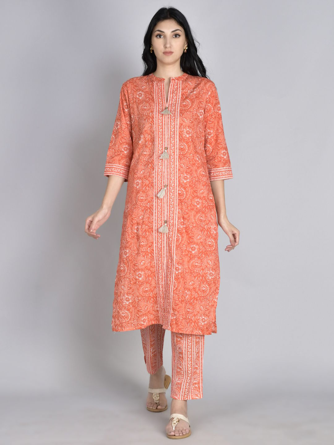 Floral Kurta With Trouser Front