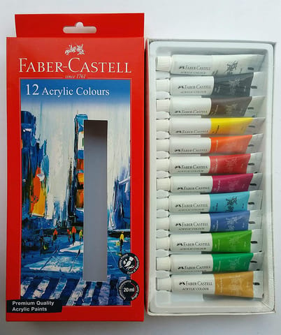 faber castell acrylic colours 12 shades 20 ml