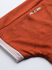 Alcis Women Rust Orange  Maroon Printed Round Neck Tennis T-shirt - Quick-Dry