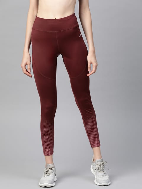 Alcis Women Maroon Solid Cropped Tights