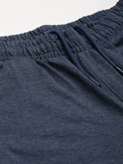 Alcis Men Solid Blue Solid Melange Effect Slim Fit Track Pants - Quick-Dry
