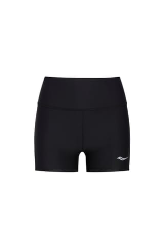 Saucony Women's Fortify 3" Black Running Hot Short - Quick-Dry