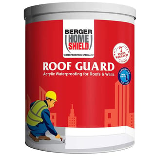 Berger Paints Weathercoat Roofguard Acrylic Waterproofing for Roof and Walls - 4 Litre