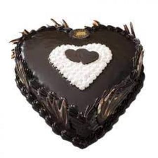 Chocolate Truffle Heart Cake [Eggless]